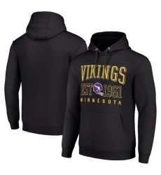 Men Minnesota Vikings Black Throwback Logo Pullover Hoodie