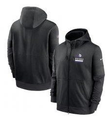 Men Minnesota Vikings New 2020 Nike Gray Black Fan Gear Mascot Performance Full Zip Hoodie