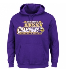 NFL Mens Minnesota Vikings Majestic Purple 2015 NFC North Division Champions Pullover Hoodie