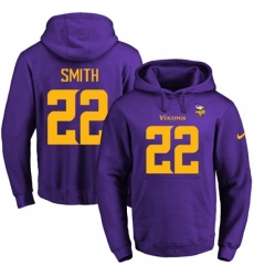 NFL Mens Nike Minnesota Vikings 22 Harrison Smith PurpleGold No Name Number Pullover Hoodie