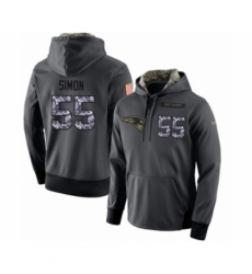 Football New England Patriots 55 John Simon Stitched Black Anthracite Salute to Service Player Performance Hoodie