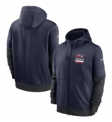 Men New England Patriots New 2020 Nike Navy Gray Fan Gear Mascot Performance Full Zip Hoodie