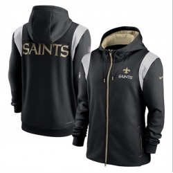 Men New Orleans Saints Black Zipper Hoodie