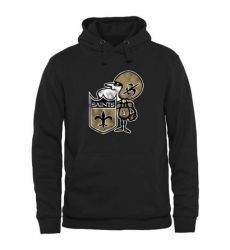 NFL Mens New Orleans Saints Pro Line Black Throwback Logo Pullover Hoodie