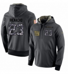 NFL Mens Nike New York Giants 23 Duke Ihenacho Stitched Black Anthracite Salute to Service Player Performance Hoodie