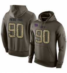 NFL Nike New York Giants 90 Jason Pierre Paul Green Salute To Service Mens Pullover Hoodie