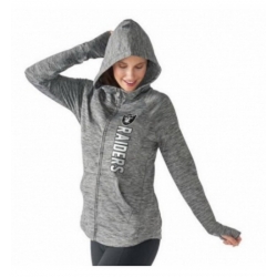 NFL Oakland Raiders G III 4Her by Carl Banks Womens Recovery Full Zip Hoodie Heathered Gray