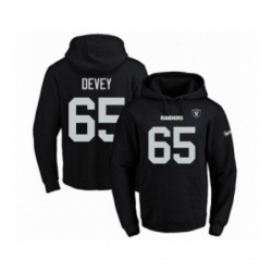 Football Mens Oakland Raiders 65 Jordan Devey Black Name Number Pullover Hoodie