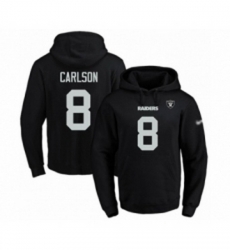 Football Mens Oakland Raiders 8 Daniel Carlson Black Name Number Pullover Hoodie