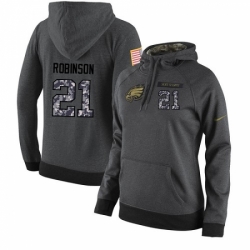 NFL Womens Nike Philadelphia Eagles 21 Patrick Robinson Stitched Black Anthracite Salute to Service Player Performance Hoodie