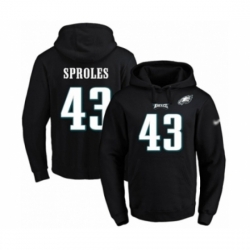 Football Mens Philadelphia Eagles 43 Darren Sproles Black Name Number Pullover Hoodie