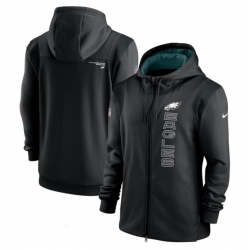 Men Nike Philadelphia Eagles Nike Black Sideline Team Full-Zip Hoodie