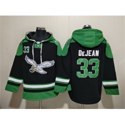 Men Philadelphia Eagles 33 Cooper DeJean Black Ageless Must Have Lace Up Pullover Hoodie