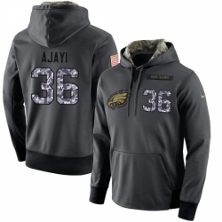 NFL Mens Nike Philadelphia Eagles 36 Jay Ajayi Stitched Black Anthracite Salute to Service Player Performance Hoodie