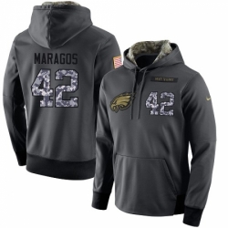 NFL Mens Nike Philadelphia Eagles 42 Chris Maragos Stitched Black Anthracite Salute to Service Player Performance Hoodie