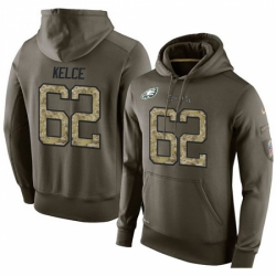 NFL Nike Philadelphia Eagles 62 Jason Kelce Green Salute To Service Mens Pullover Hoodie