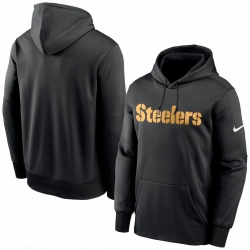 Men Pittsburgh Steelers Nike Fan Gear Wordmark Performance Pullover Hoodie Black