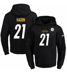 NFL Mens Nike Pittsburgh Steelers 21 Joe Haden Black Name Number Pullover Hoodie