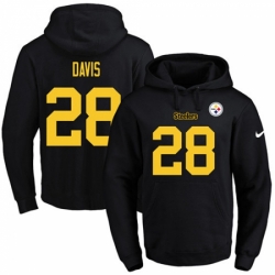 NFL Mens Nike Pittsburgh Steelers 28 Sean Davis BlackGold No Name Number Pullover Hoodie