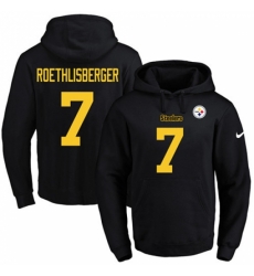 NFL Mens Nike Pittsburgh Steelers 7 Ben Roethlisberger BlackGold No Name Number Pullover Hoodie