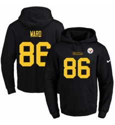 NFL Mens Nike Pittsburgh Steelers 86 Hines Ward BlackGold No Name Number Pullover Hoodie