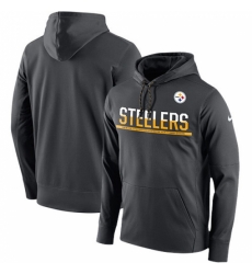 NFL Mens Pittsburgh Steelers Nike Anthracite Sideline Circuit Pullover Performance Hoodie