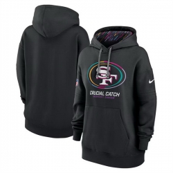 Women San Francisco 49ers Black 2024 Crucial Catch Club Pullover Hoodie