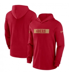 Men San Francisco 49ers Scarlet Sideline Performance Hoodie