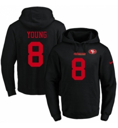 NFL Mens Nike San Francisco 49ers 8 Steve Young Black Name Number Pullover Hoodie