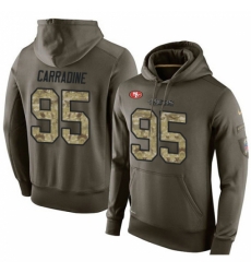 NFL Nike San Francisco 49ers 95 Cornellius Carradine Green Salute To Service Mens Pullover Hoodie