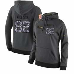 NFL Womens Nike Seattle Seahawks 82 Luke Willson Stitched Black Anthracite Salute to Service Player Performance Hoodie