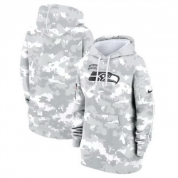 Women Seattle Seahawks 2024 Arctic Camo Salute To Service Club Fleece Pullover Hoodie