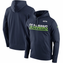 NFL Mens Seattle Seahawks Nike College Navy Sideline Circuit Pullover Performance Hoodie