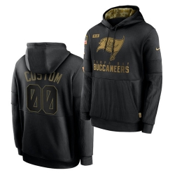 Men Custom Men Tampa Bay Buccaneers 2020 Salute To Service Black Sideline Performance Pullover Hoodie