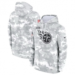 Men Tennessee Titans 2024 Arctic Camo Salute To Service Club Fleece Pullover Stitched Hoodie