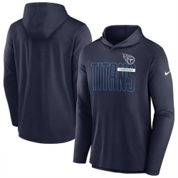 Men Tennessee Titans Navy Lightweight Performance Hooded Long Sleeve T Shirt