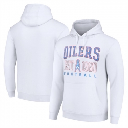 Men Tennessee Titans White Throwback Logo Pullover Hoodie