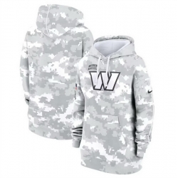 Women Washington Commanders 2024 Arctic Camo Salute To Service Club Fleece Pullover Hoodie