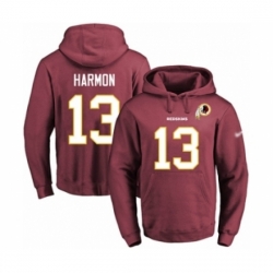 Football Mens Washington Redskins 13 Kelvin Harmon Red Name Number Pullover Hoodie