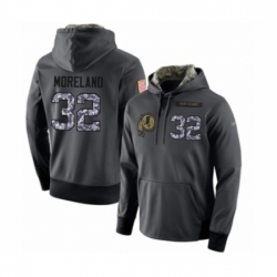 Football Mens Washington Redskins 32 Jimmy Moreland Stitched Black Anthracite Salute to Service Player Performance Hoodie