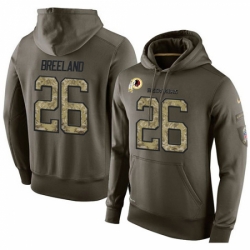 NFL Nike Washington Redskins 26 Bashaud Breeland Green Salute To Service Mens Pullover Hoodie