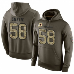 NFL Nike Washington Redskins 58 Junior Galette Green Salute To Service Mens Pullover Hoodie