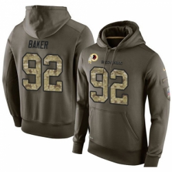 NFL Nike Washington Redskins 92 Chris Baker Green Salute To Service Mens Pullover Hoodie