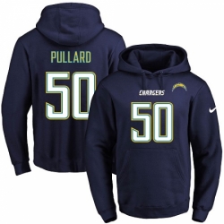 NFL Mens Nike Los Angeles Chargers 50 Hayes Pullard Navy Blue Name Number Pullover Hoodie