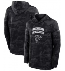 Men Atlanta Falcons Black 2026 Salute to Service Sideline Lightweight Hoodie Dri FIT Long Sleeve Top