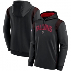 Men Atlanta Falcons Black Sideline Stack Performance Pullover Hoodie 001