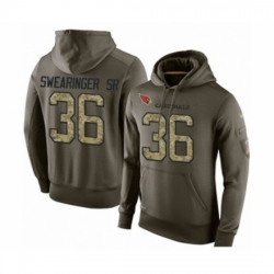 Football Arizona Cardinals 36 DJ Swearinger SR Green Salute To Service Mens Pullover Hoodie