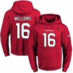 NFL Men Nike Arizona Cardinals 16 Chad Williams Red Name Number Pullover Hoodie