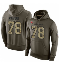 NFL Nike Arizona Cardinals 78 Earl Watford Green Salute To Service Mens Pullover Hoodie