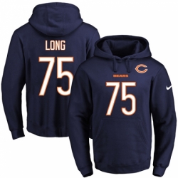 NFL Mens Nike Chicago Bears 75 Kyle Long Navy Blue Name Number Pullover Hoodie